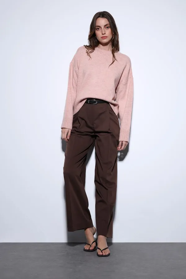 Pull en laine mélangée rose poudré Antioch pour femme