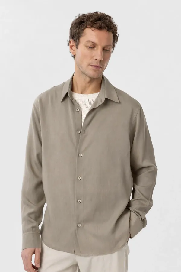 Antioch Stone Relax Fit Lyocell Fabric Men's Shirt Antioch Stone Relax Fit Lyocell Fabric Men's Shirt