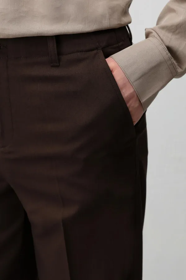 Antioch Koyu Kahve Straight Fit Erkek Pantolon