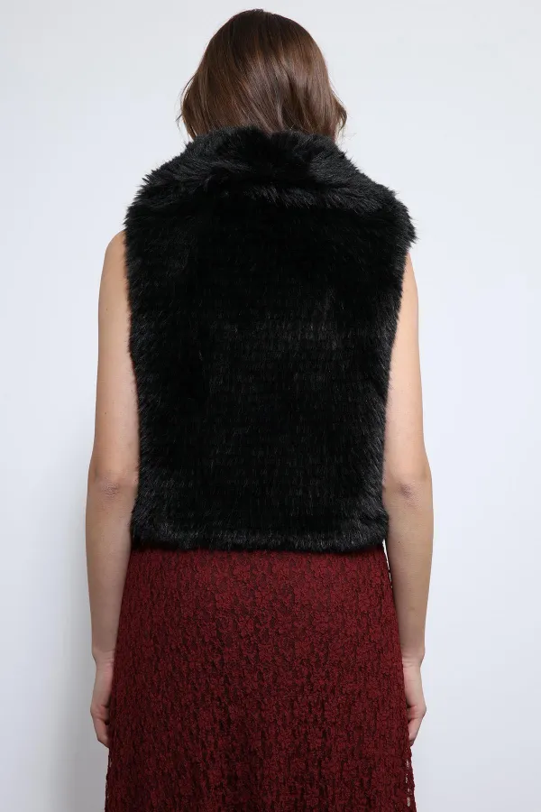 Gilet Antioch noir aspect peluche