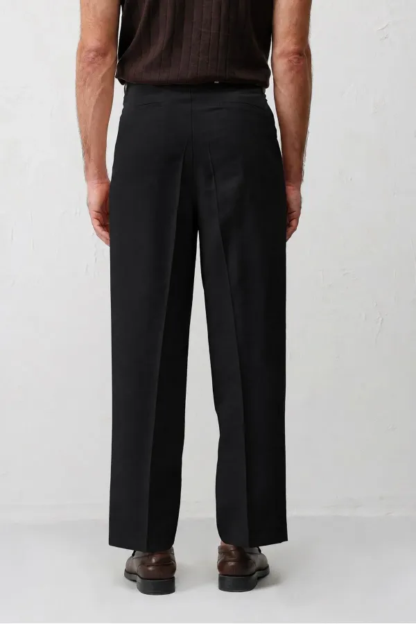 Antioch Siyah Pileli Relaxed Fit Erkek Pantolon Antioch Siyah Pileli Relaxed Fit Erkek Pantolon