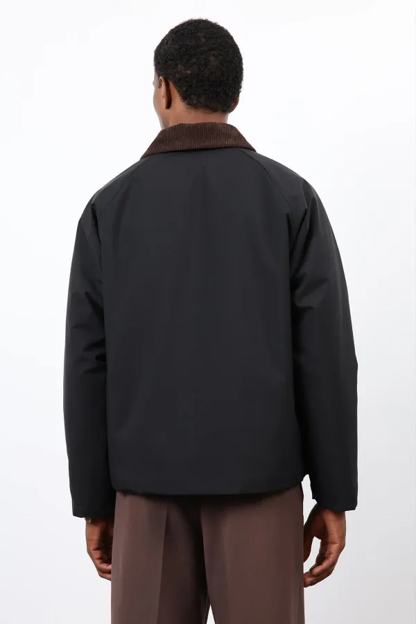 Antioch Siyah Kontrast Yaka Erkek Mont