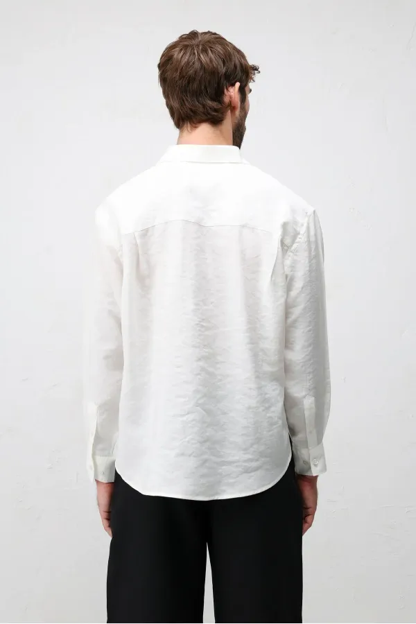 Antioch Ekru Modal Karışımlı Relax Fit Erkek Gömlek