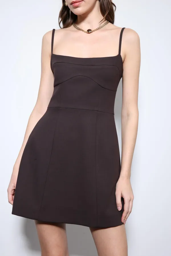 Antioch Kahve Askılı Elbise