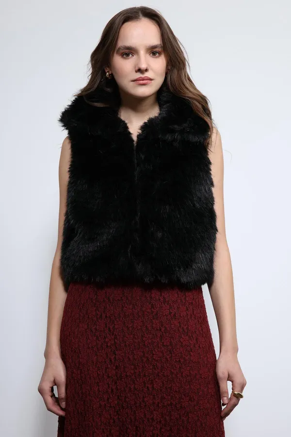 Gilet Antioch noir aspect peluche