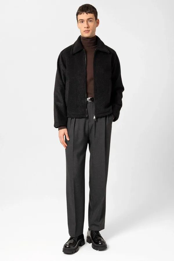 Antioch Black Relaxed Soft Textured Men's Jacket