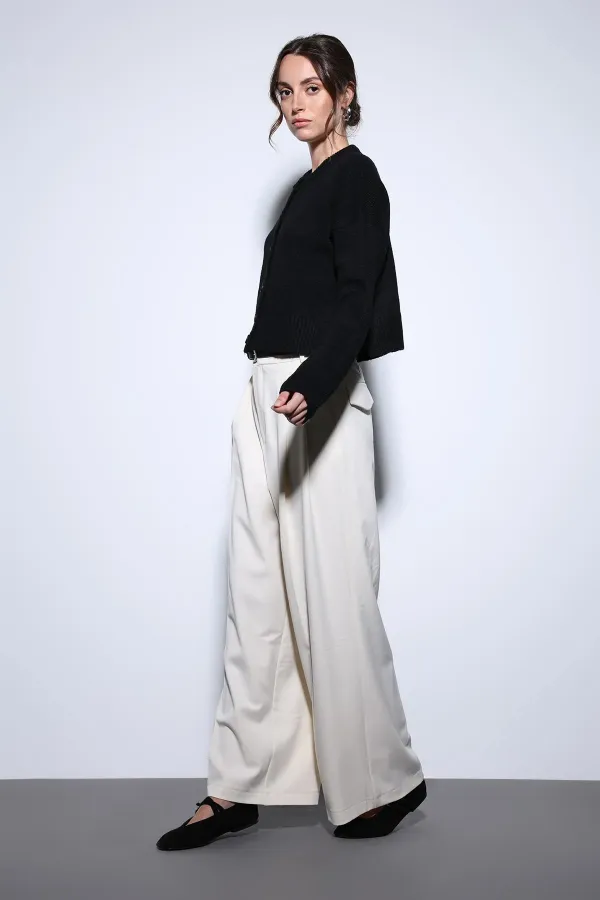 Pull en maille Antioch noir fendu pour femme