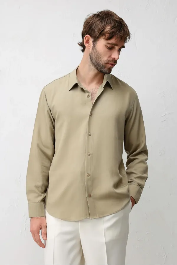 Antioch Khaki Technical Regular Fit Men's Shirt