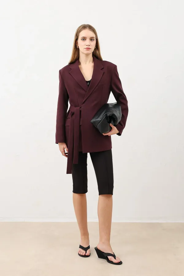 Blazer Antioch bordeaux ceinturé pour femme