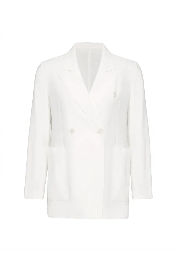 Antioch Ekru Kruvaze Kadın Blazer Ceket