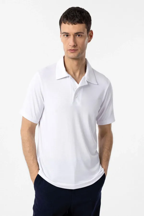 T-shirt polo blanc Antioch coupe classique pour homme