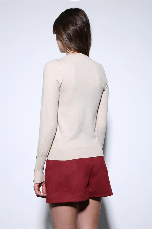 Antioch Bordo Süet Görünümlü Pileli Kadın Şort