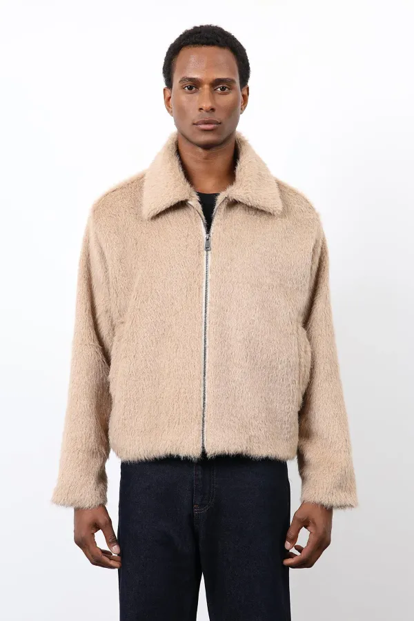 Antioch Bej Yumuşak Dokulu Erkek Mont