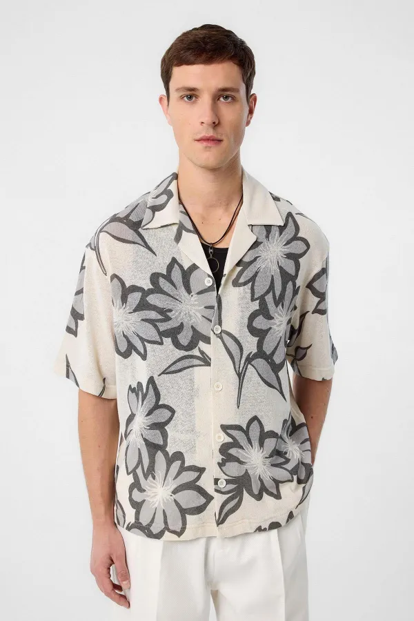 Antioch Grey Patterned Men's Shirt