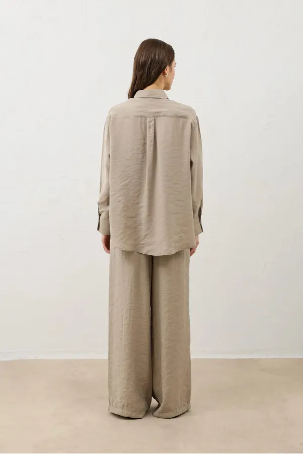 Pantalon Antioch beige en mélange modal pour femme