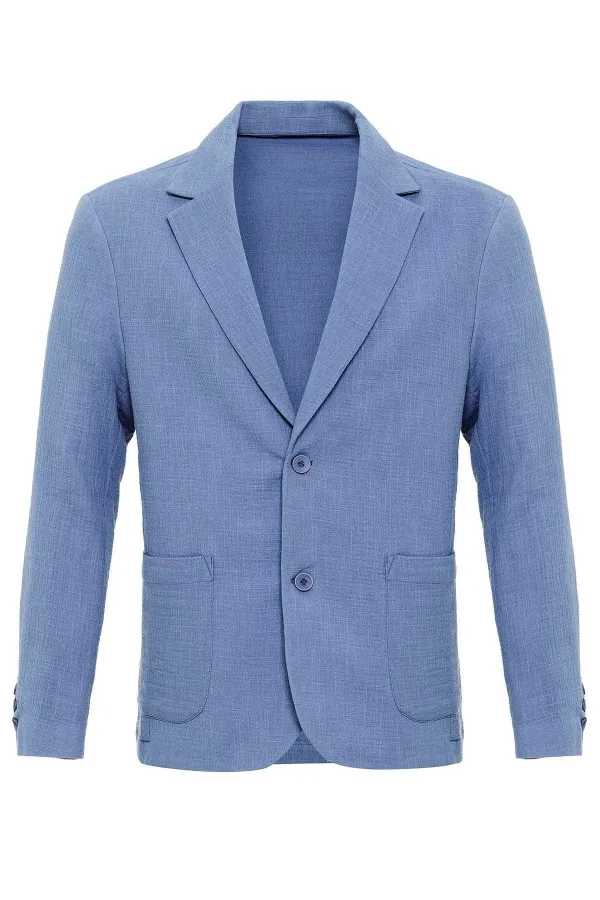 Antioch Mavi Astarsız Torba Cepli Erkek Blazer Ceket Antioch Mavi Astarsız Torba Cepli Erkek Blazer Ceket