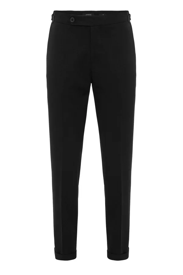 Antioch Black High Waist Regular Fit Men's Trousers