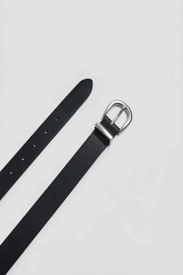 Antioch Black Faux Leather Women's Belt
