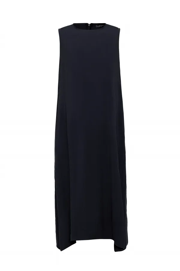 Antioch Siyah Modal Midi Kadın Elbise