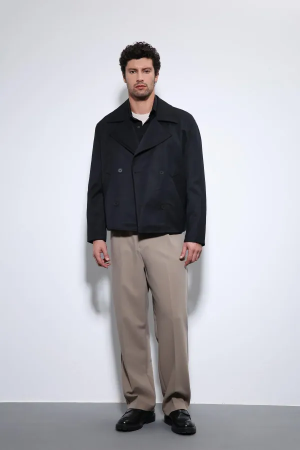Antioch Siyah Crop Fit Erkek Trençkot Antioch Siyah Crop Fit Erkek Trençkot