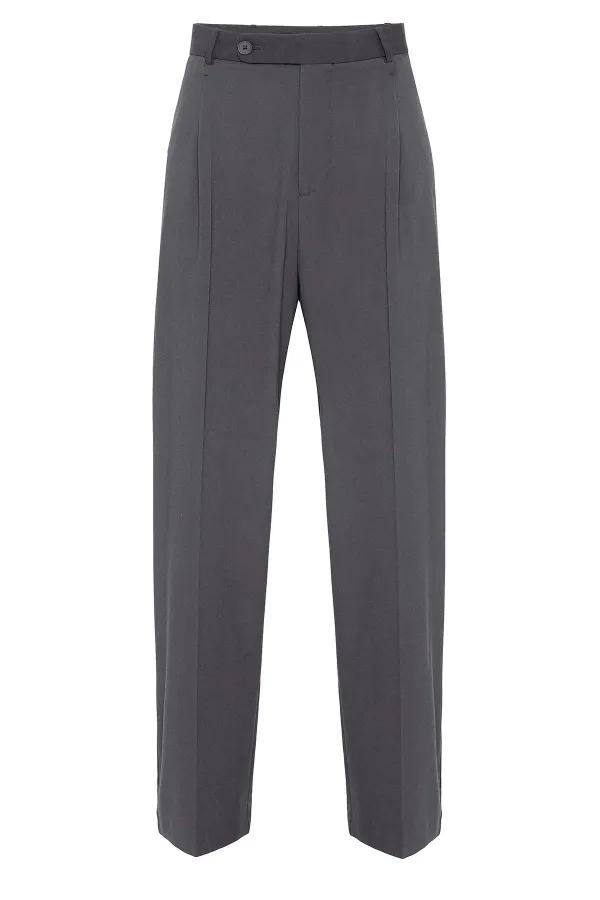 Antioch Anthracite Baggy High-Waisted Men's Fabric Trousers