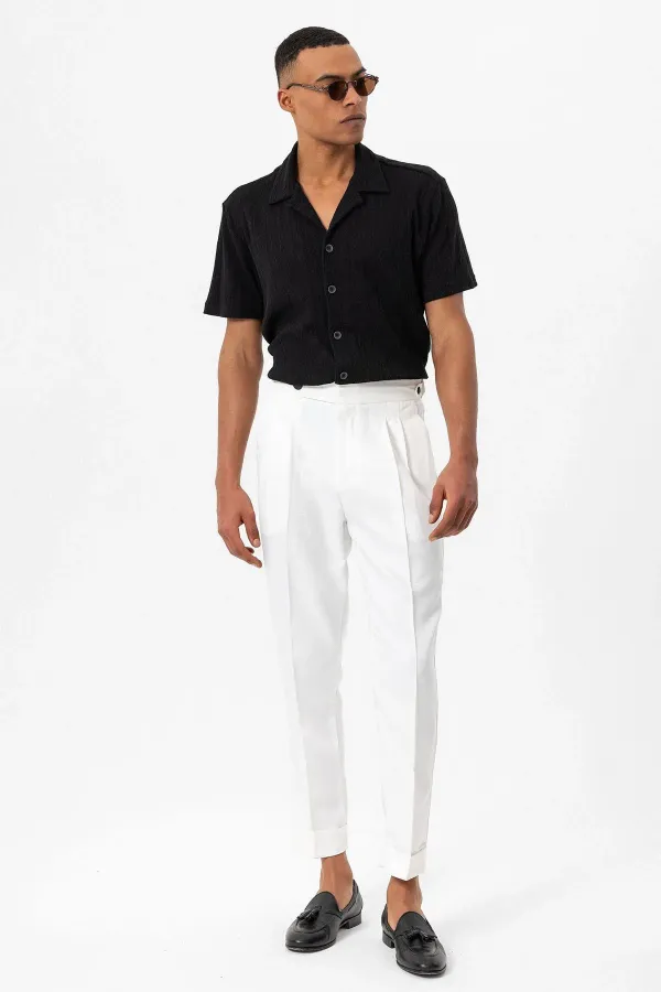 Chemise homme à col Apache noir Antioch en maille