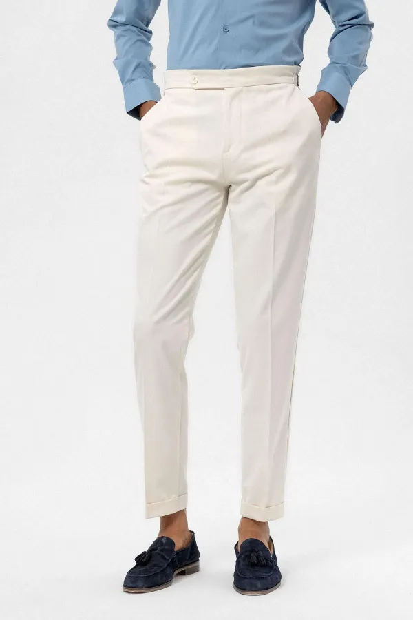 Antioch Ekru Yüksek Bel Regular Fit Erkek Pantolon