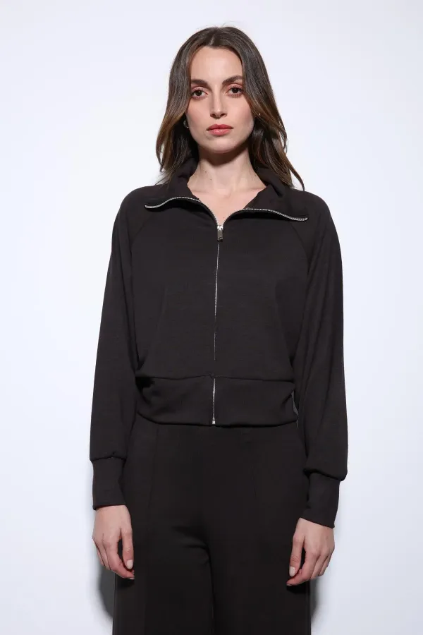 Antioch Koyu Kahve Fermuarlı Kadın Eşofman Takım