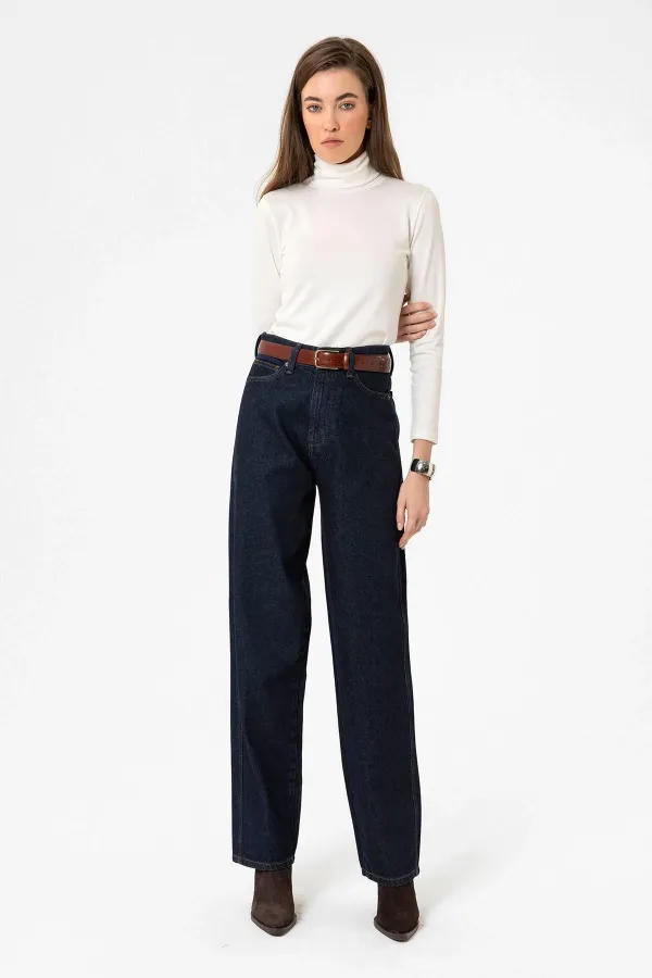 Antioch Dark Blue Women's High-Waisted Jeans