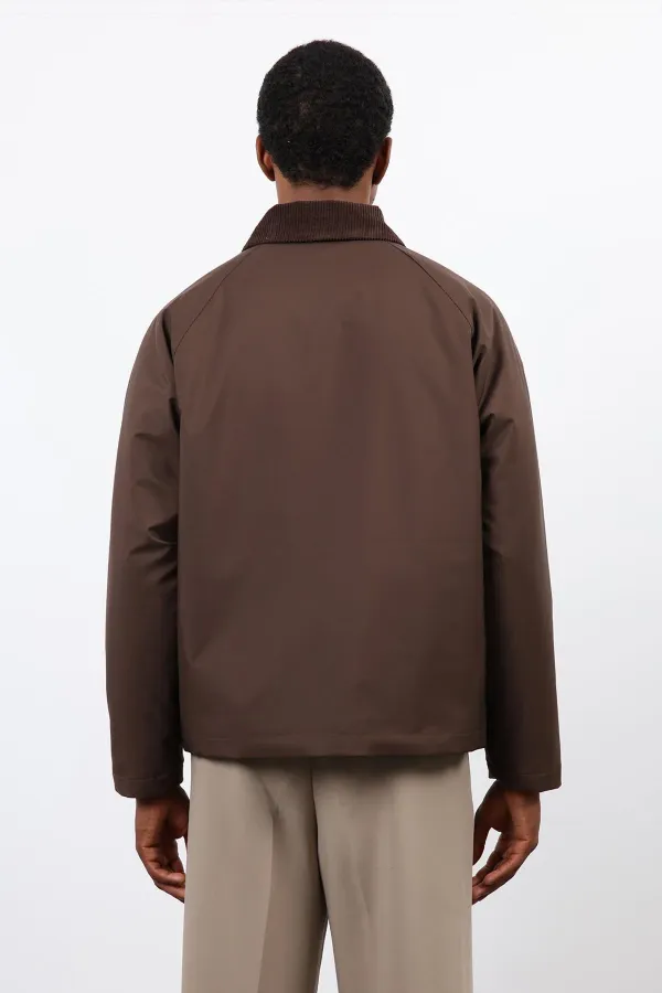 Antioch Kahve Kontrast Yaka Erkek Mont