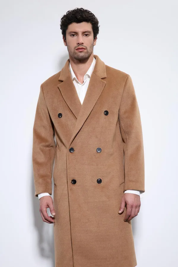 Antioch Camel Wool Blend Double-Breasted Men's Coat