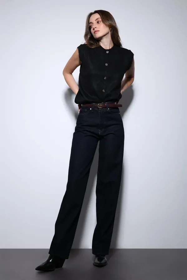 Antioch Siyah Dokulu Kadın Triko Yelek