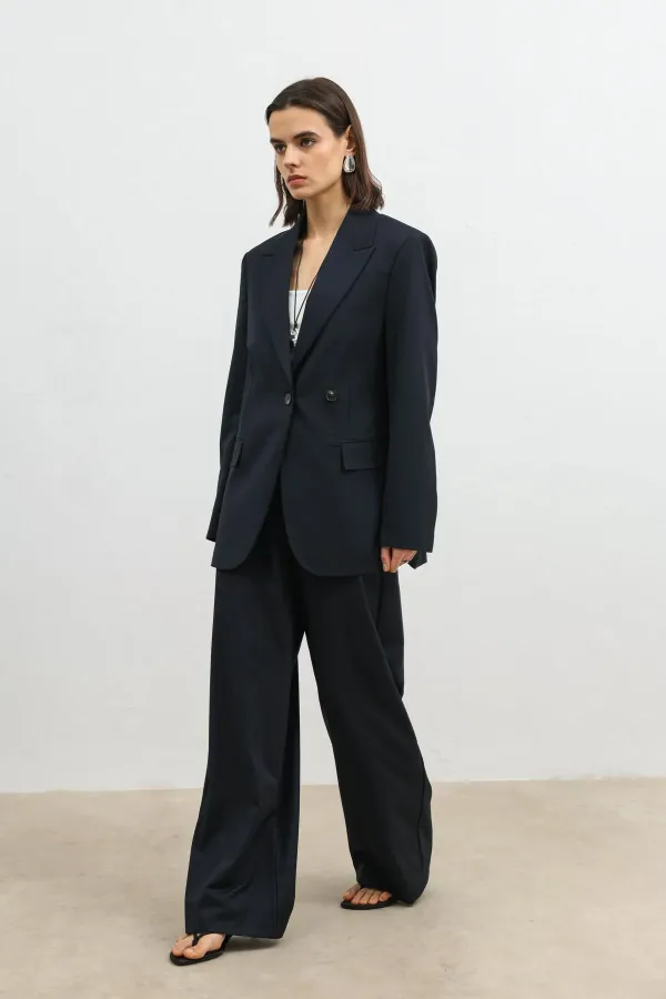 Antioch Navy Double-Breasted Women's Blazer