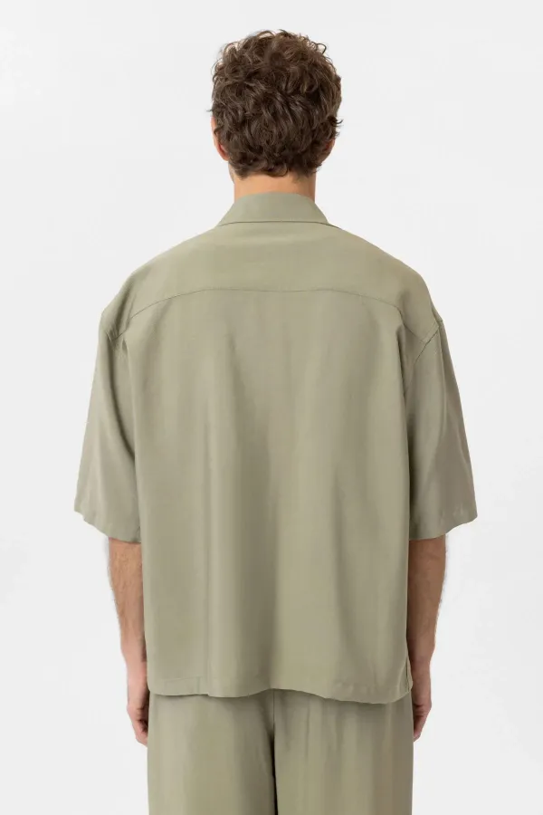 Chemise homme Antioch kaki décontractée à manches courtes