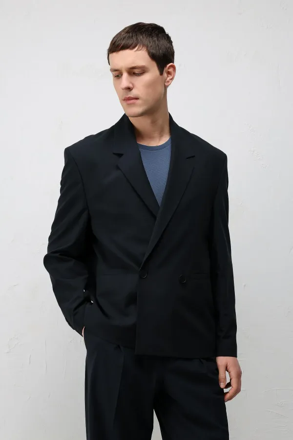 Antioch Navy Relaxed Fit Men's Blazer Jacket