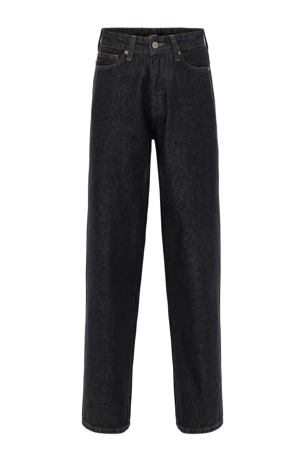 Antioch Siyah Kadın Yüksek Bel Kot Pantolon