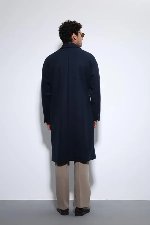 Manteau oversize pour homme Antioch Navy avec ceinture