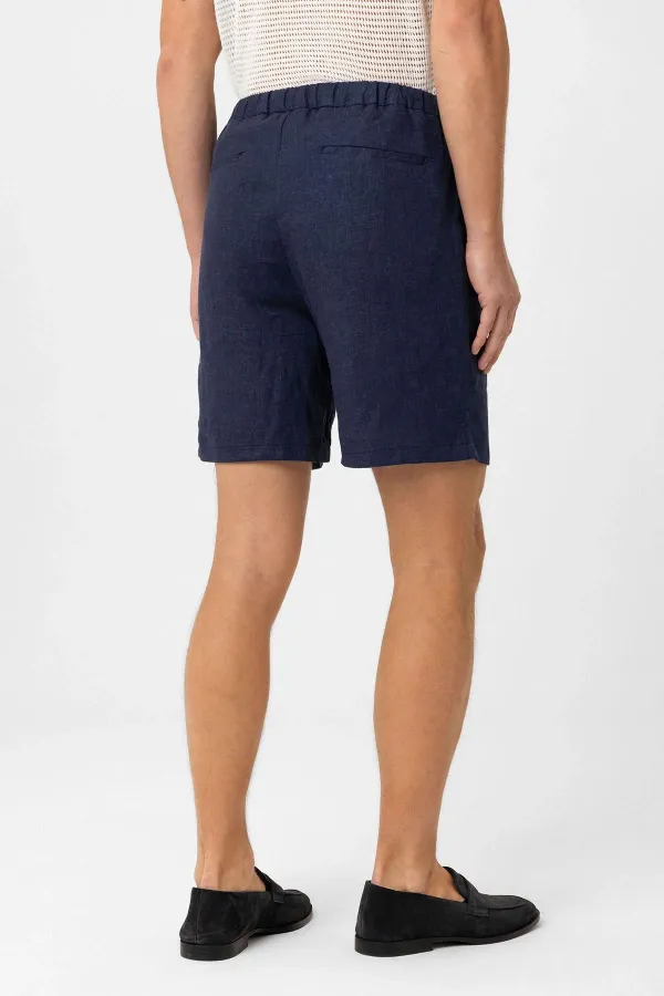Short pour homme Antioch en lin mélangé bleu marine
