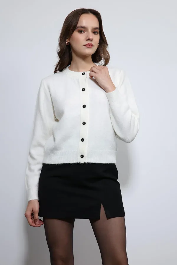 Gilet Antioch écru à texture douce