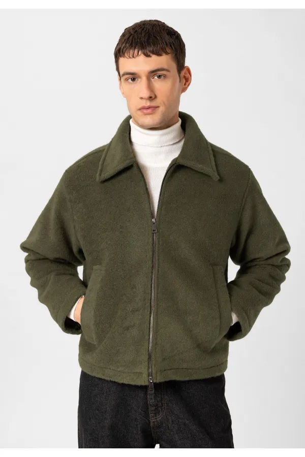 Antioch Khaki Relaxed Soft Textured Men's Jacket
