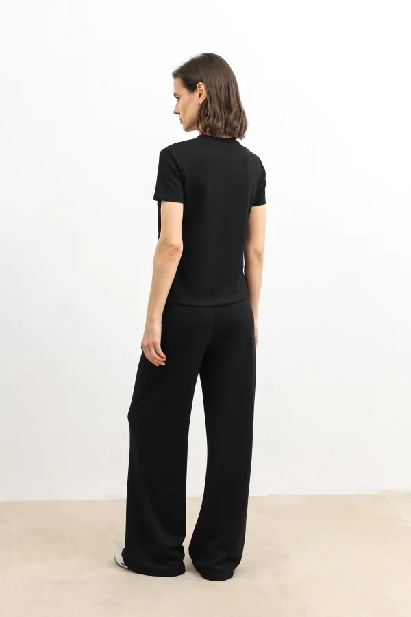 Antioch Siyah Dökümlü Kadın Eşofman Takım