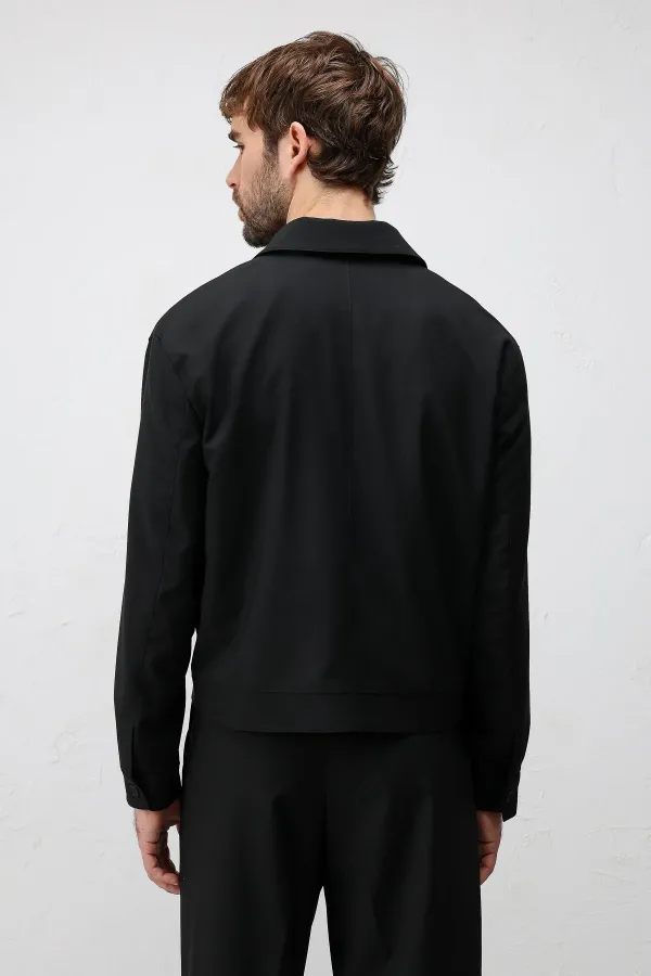 Veste Antioch noire à fermeture éclair et coupe décontractée pour homme