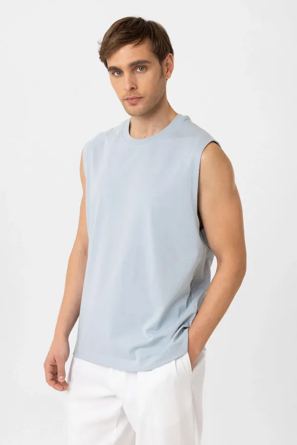 Antioch Bebe Mavi Relaxed Fit Erkek Kolsuz T-Shirt