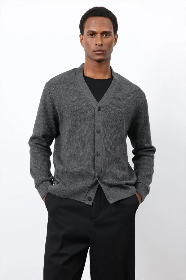 Antioch Anthracite Basic Men's Cardigan