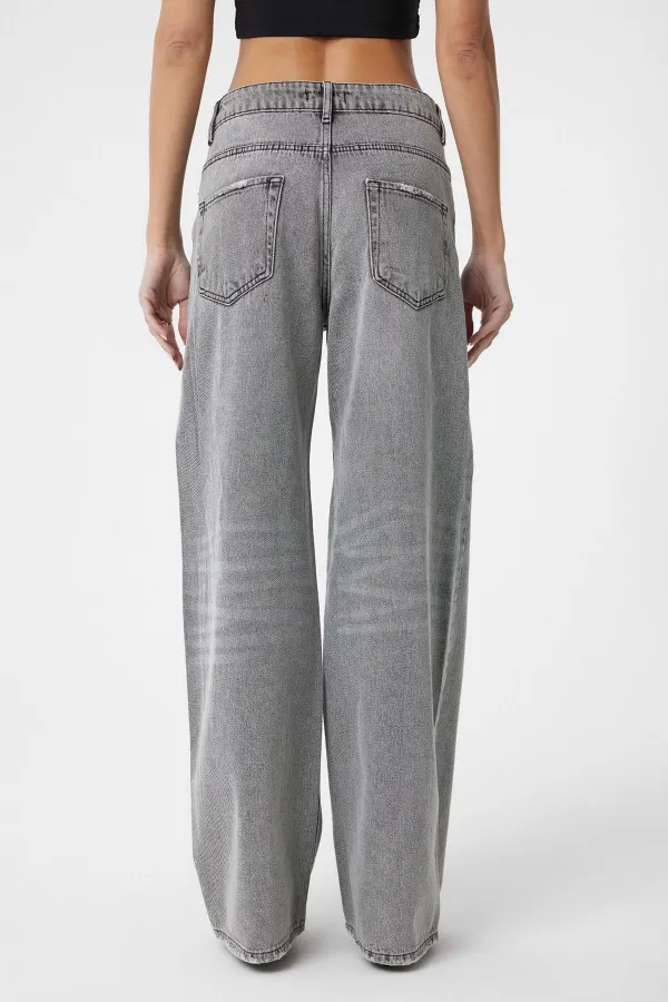 Antioch Açık Gri Yüksek Bel Kadın Jean