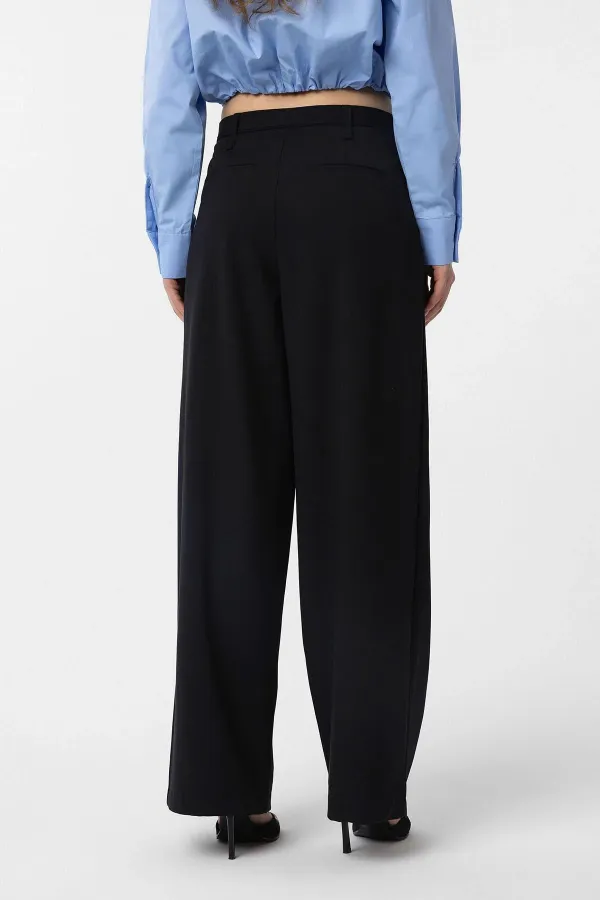 Antioch Siyah Kemerli Pilili Kadın Pantolon