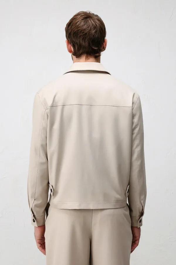 Veste de printemps pour homme Antioch beige coupe décontractée