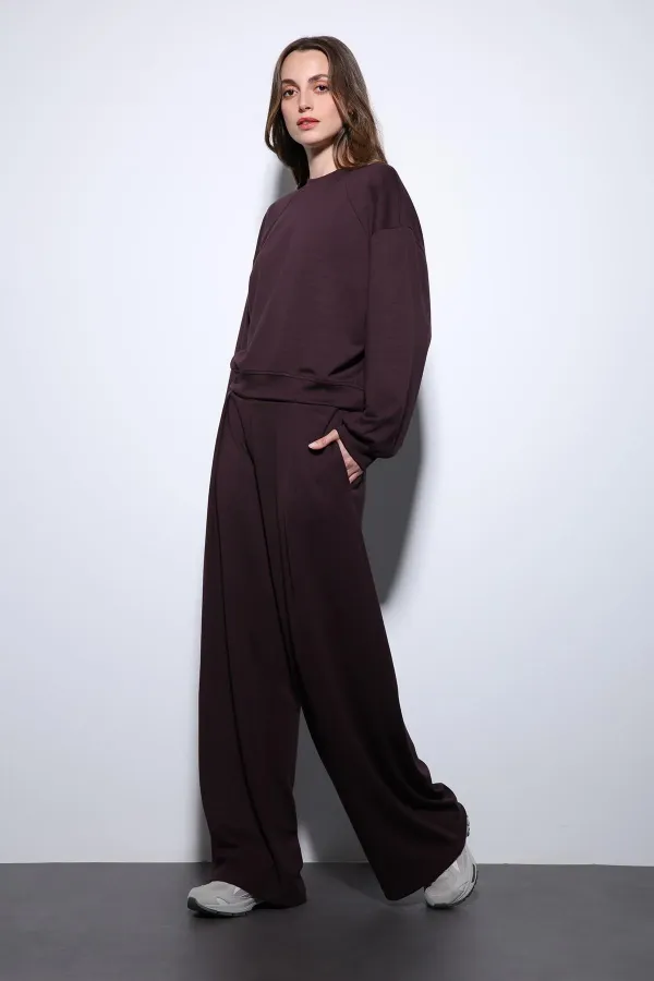 Antioch Mürdüm Geniş Paça Relaxed Kadın Takım