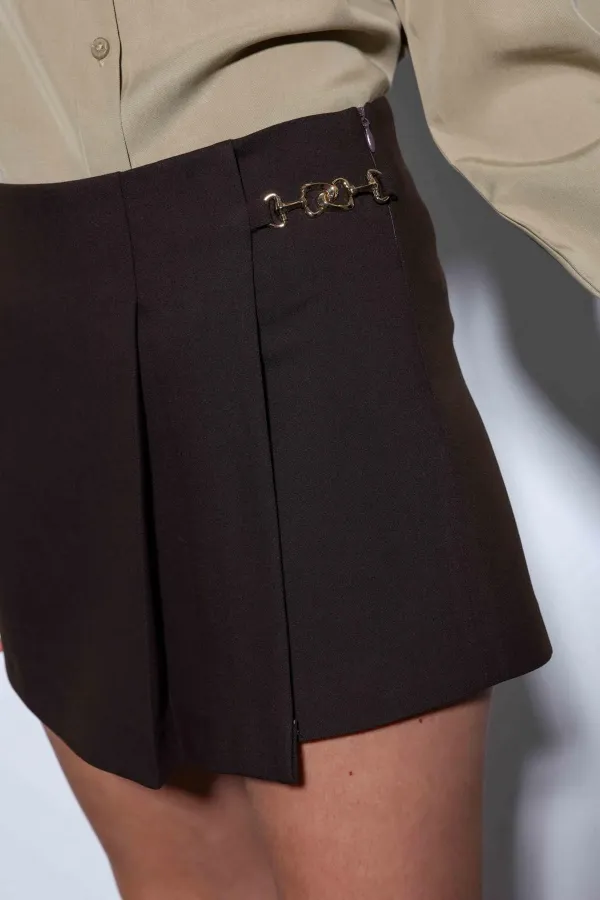 Jupe courte plissée à chaîne Antioch Coffee