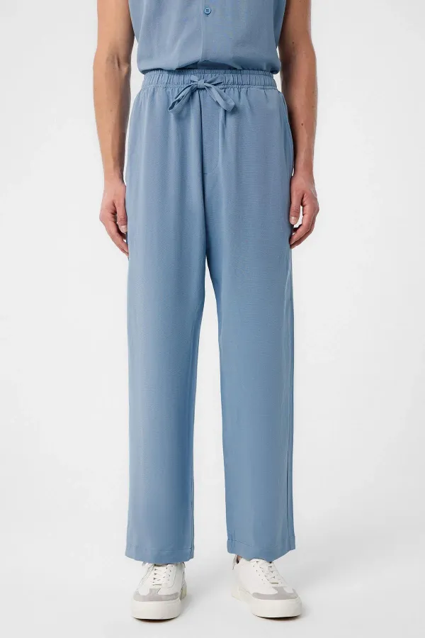 Antioch Blue Linen Blend Jogger Men's Pants